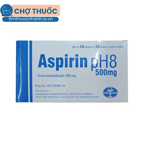 Aspirin PH8 500mg Quapharco
