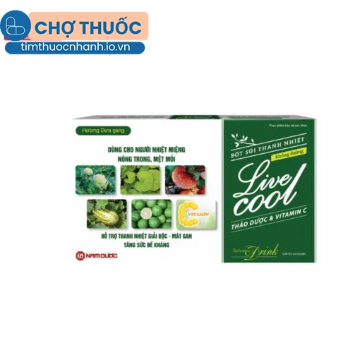 Bột Sủi Thanh Nhiệt Livecool không đường hương dưa gang