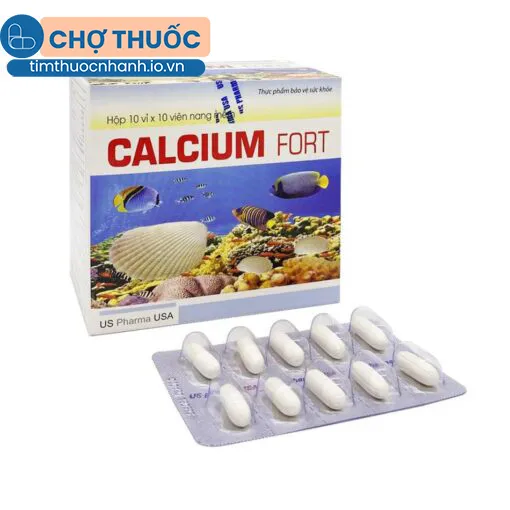 Calcium Fort US Pharma USA (Hộp 10 vỉ x 10 viên)