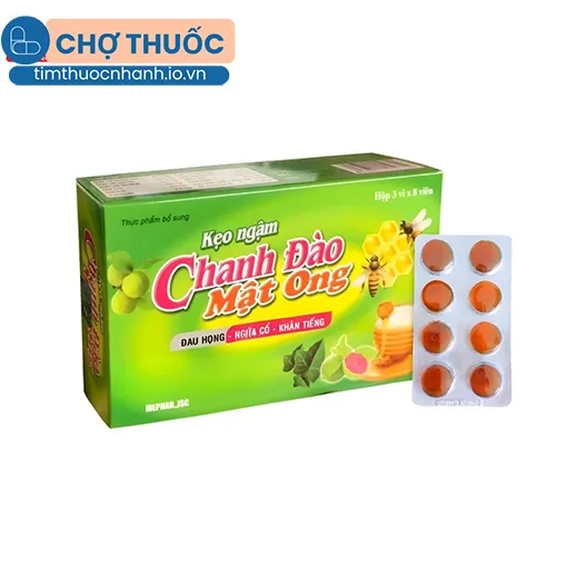 Kẹo ngậm Chanh Đào Mật Ong Mephar