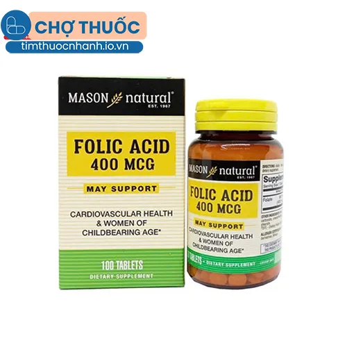 Mason Natural Folic Acid 400mcg