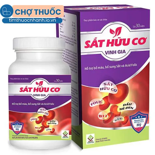 Sắt Hữu Cơ Vinh Gia Lọ 30 viên