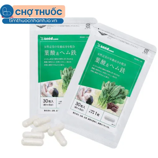 Seedcoms Viên uống Acid Folic & Sắt