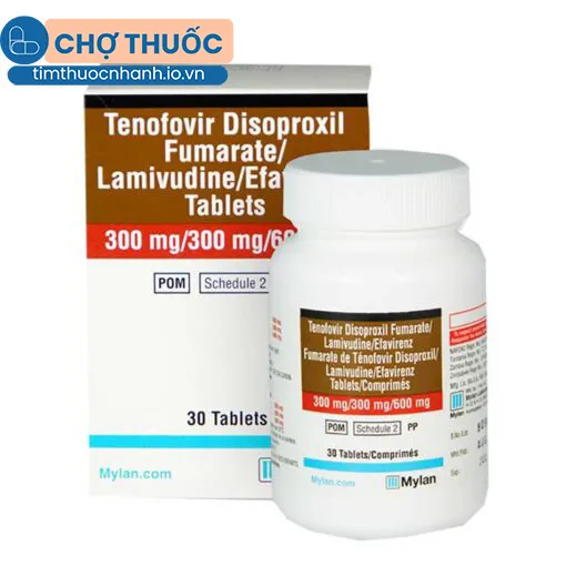 Tenofovir Disoproxil Fumarate/Lamivudine/Efavirenz Tablets 300mg/300mg/600mg Mylan