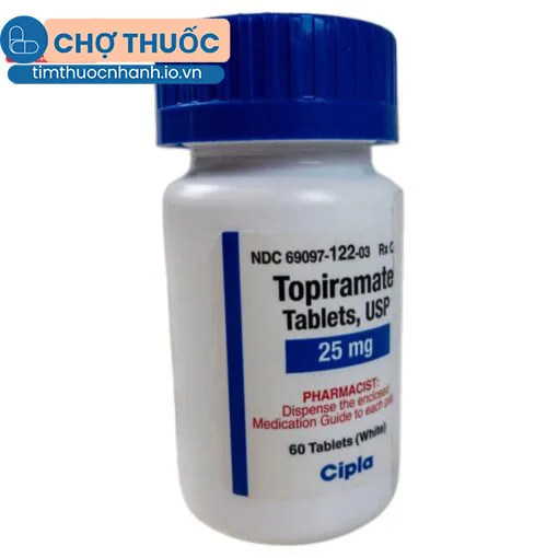 Topiramate 25mg Cipla (60 viên)