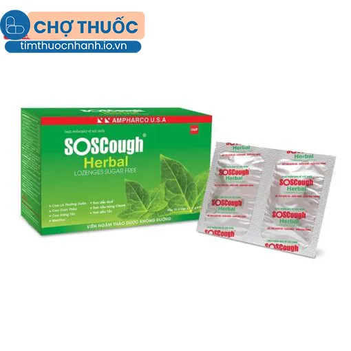 Viên ngậm SOSCough Herbal Lozenges Sugar Free