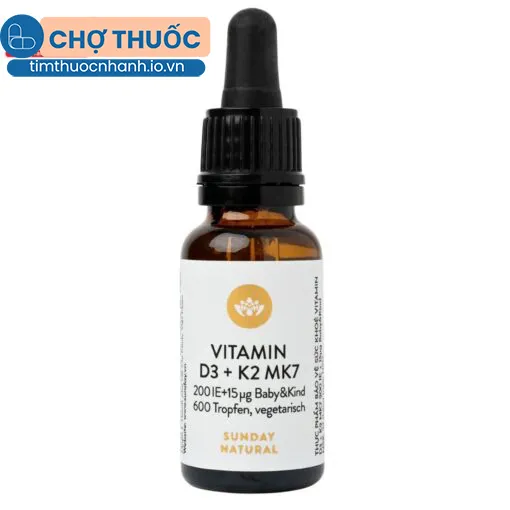 Vitamin D3 + K2 MK7 Sunday Natural