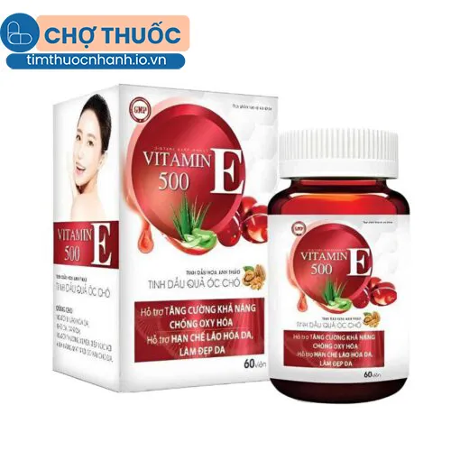 Vitamin E Đỏ 500 Óc Chó (Hộp 60v)