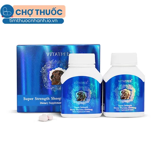 Vitatree Super Strength Sheep Placenta 60000mg (Hộp 2 lọ x 60 viên)
