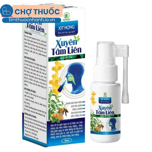 Xịt họng Xuyên Tâm liên Keo Ong Xanh Nano bạc 30ml