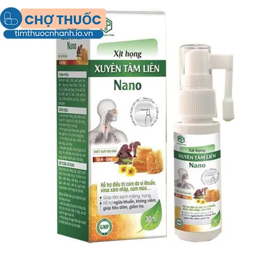 Xịt họng Xuyên Tâm Liên Nano (Tân Mạnh Phát)